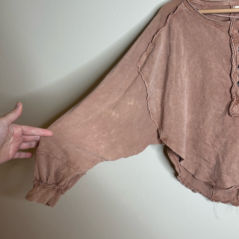 BNWOT Free People we the free mauve long sleeve top - Picture 2 of 5